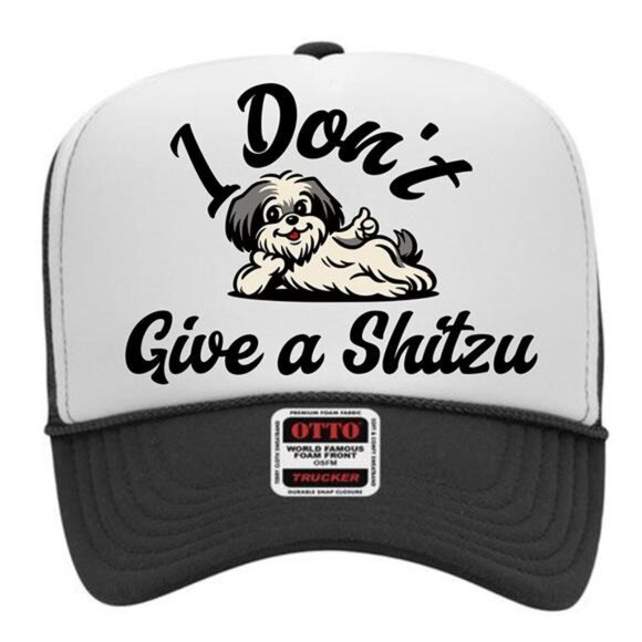 Accessories - I Don't Give A Shitzu Dog Hat Cap Vintage Trucker Style Mesh Snapback Foam Front